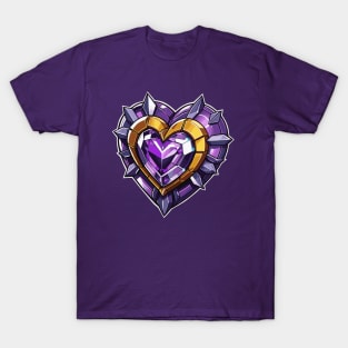 Strong Purple Crystal Heart for Valentine's Day T-Shirt